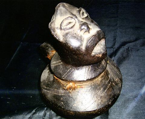 Lidded Vessel Surmounted by a Head, 19th century