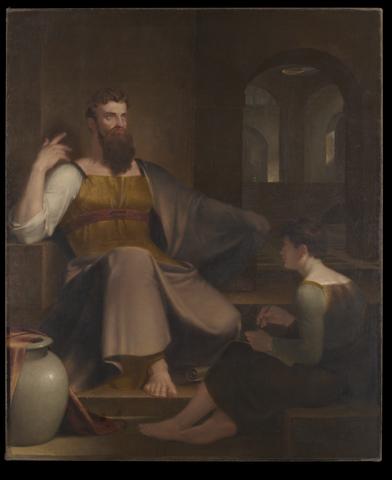 Washington Allston, Jeremiah Dictating His Prophecy of the Destruction of Jerusalem to Baruch the Scribe, 1820