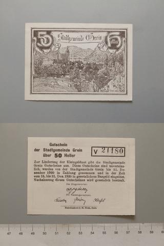 Grein, 50 Heller from Grein, Notgeld, 1920