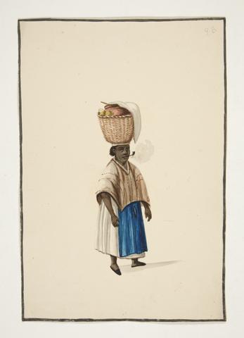 Pancho (Francisco) Fierro, Woman with Basket on her Head, ca. 1850