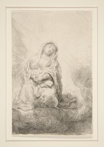 Rembrandt (Rembrandt van Rijn), Virgin and Child in the Clouds, 1641