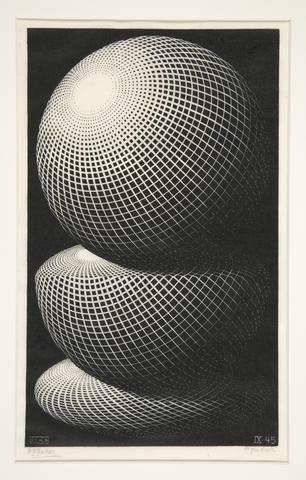 Maurits-Cornelius Escher, Three Spheres I, 1945