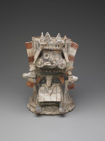 Unknown, Brazier in the Shape of a Figure with Split Tlaloc Mask and Maize, 1325–1521