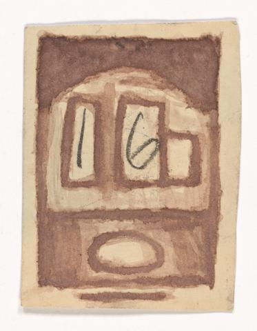 James Castle, Untitled [16 flashcard] (recto and verso), mid-20th century