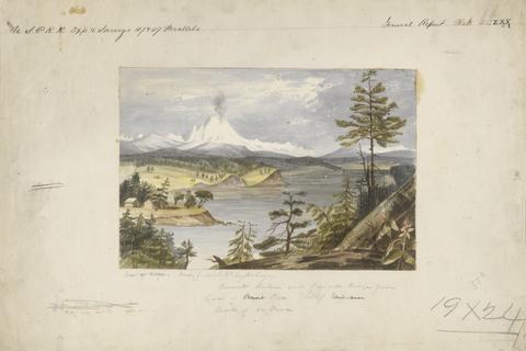 John Mix Stanley, Mt. Baker & Cascade Range, from Whitby's Island, 1854