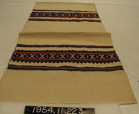Unknown, Runner of cotton cloth with compound cloth borders, 1929