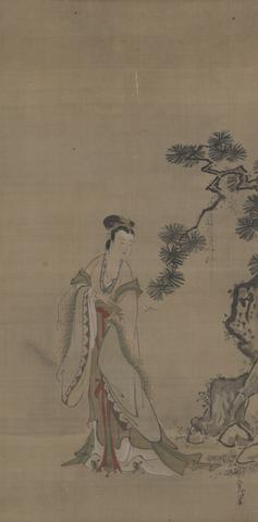 Kanō Tsunenobu, Xiwangmu (Seiobo) and a Pine Tree, Late 17th century