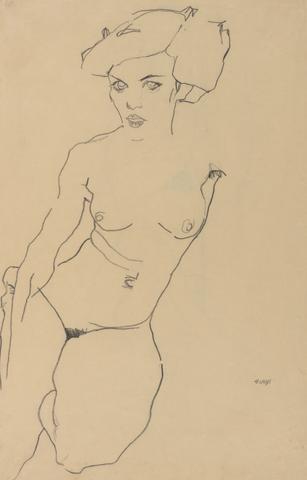 Egon Schiele, Kneeling Female Nude, 1911
