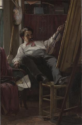 Thomas Hovenden, Self-Portrait of the Artist in His Studio, 1875