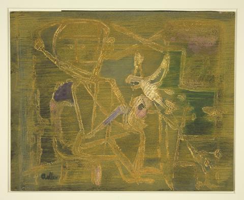 Jankel Adler, Untitled [Figure in Gold and Violet], n.d.