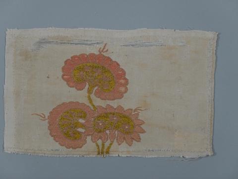 Unknown, Textile Fragment with a Spray of Three Flowers, 17th century