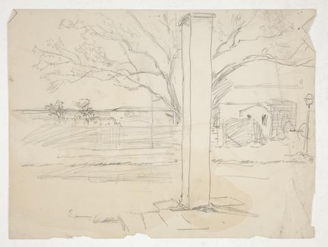 Edwin Austin Abbey, Sketch of a landscape, from a porch, n.d.
