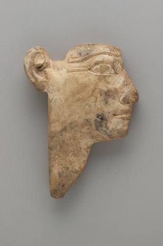 Unknown, Limestone Sculpture Inlay, Head in Profile Facing Right, 1303–1200 B.C.