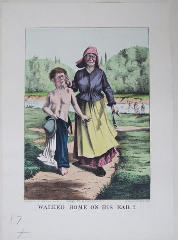 Currier & Ives, Walked Home on His Ear!, 1878