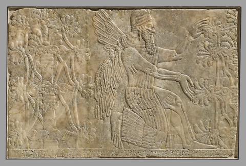 Unknown, Relief: Sacred tree (joins 1854.4), 883–859 B.C.