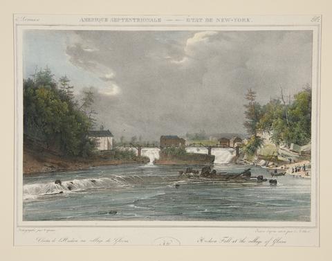Jacques Gerard Milbert, Hudson Falls at the village of Gleens. no. 22, 1828–29