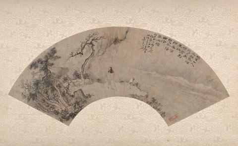 Su Liupeng, Scholar and Crane in a Landscape, 19th century