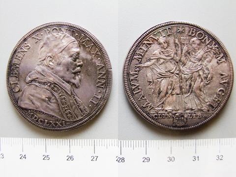 Pope Clement X, 1 Scudo of Pope Clement X from Rome, 1671