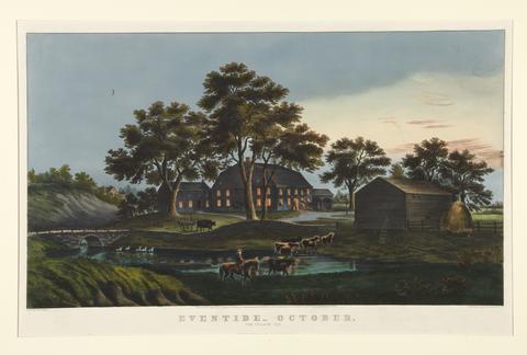 Currier & Ives, Eventide - October/ The Village Inn, 1867