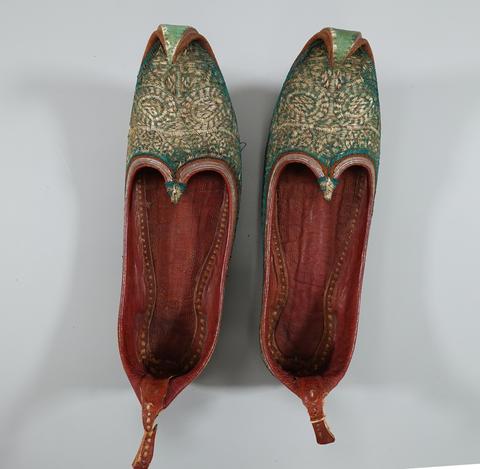 Unknown, Pair of Embroidered Leather Shoes, early 20th century