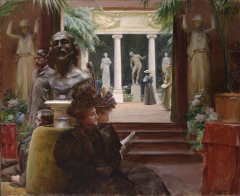 Charles Courtney Curran, At the Sculpture Exhibition, 1895