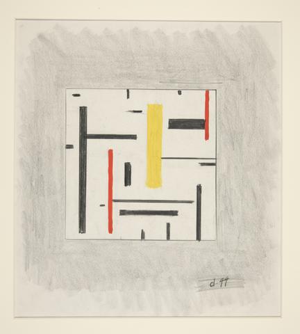 Burgoyne Diller, Untitled [Geometrical composition in black, yellow, red and white], 1944