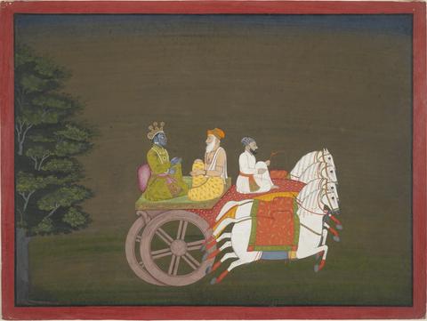 Unknown, Krishna Rushes to Save Rukmini, from a History of the Lord (Bhagavata Purana) manuscript, ca. 1760–65