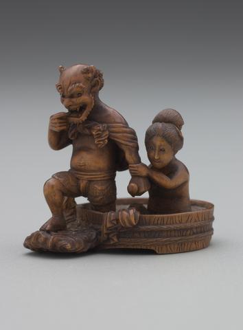 Suketada, Fujin, the God of Wind, Emerging from the Bath with a Woman, 1615–1868