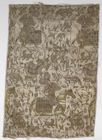 Abdallah, Textile Fragment with a Courtier and Prisoner, early 17th century