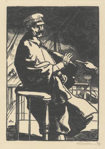 Auguste Lepère, L'Empereur Guillaume sur son yacht (Kaiser Wilhelm on His Yacht), from La Guerre de 1914, first series, no.18, 1915