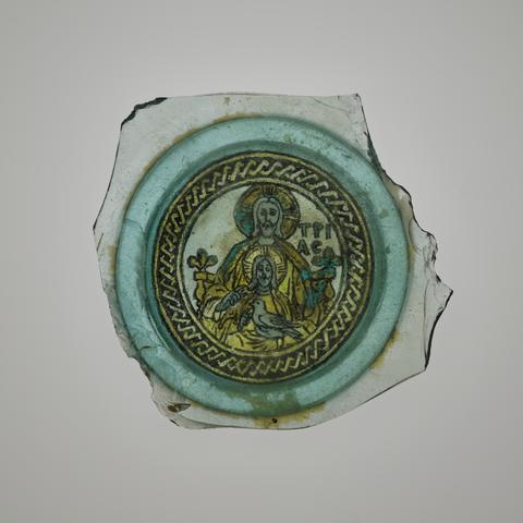 Unknown, "Gold-Glass" Base Fragment: The Trinity, 19th to early 20th century