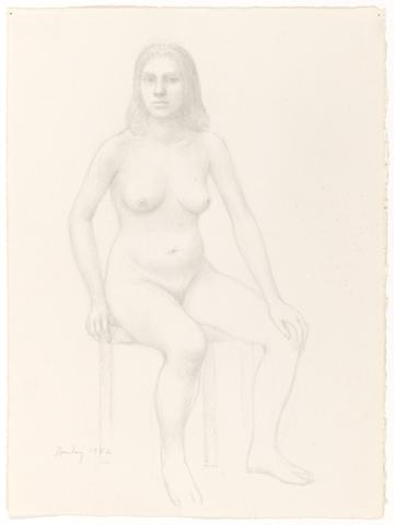 William Bailey, Untitled (Seated Figure with Hand on Knee), 1984