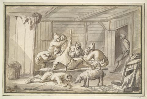 Unknown, Peasants Drinking, 17th century