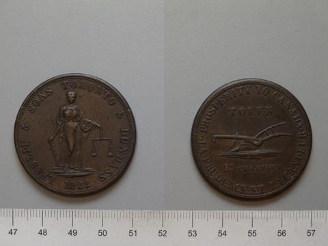 Unknown, The"Leslie Token" from Upper Canada, 1827