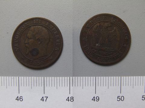 Lille, 2 Centimes from Lille, 1854