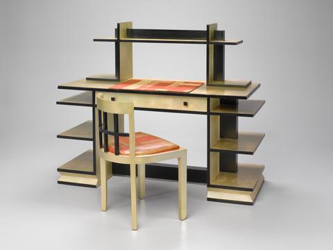 Paul T. Frankl, Desk and Bookcase with Side Chair and Blotter, ca. 1927
