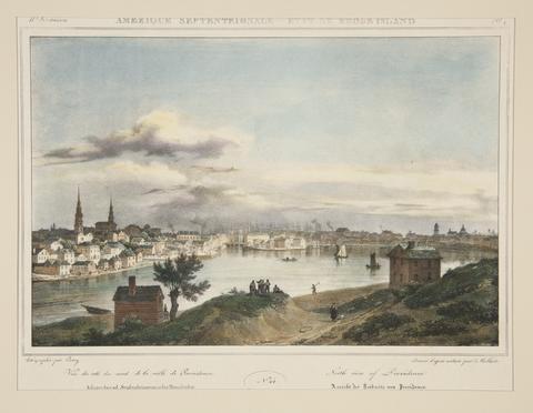 Isidore Laurent Deroy, Amerique Septentrionale - Etat de Rhode Island. N. 44, pl. 4....North view of Providence., 1828–1829