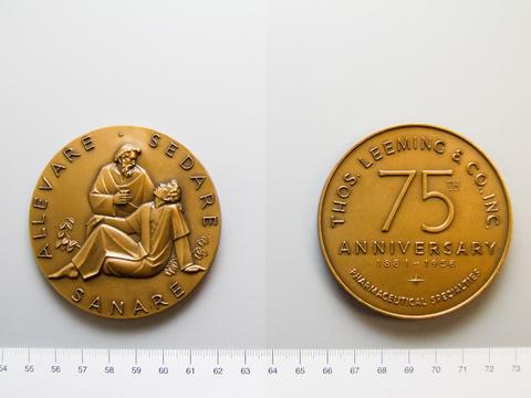 Adlai Stevenson Hardin, Medal Commemorating the 75th Anniversary of Thomas Leeming & Company, Inc. Pharmaceutical Specialties, 1956