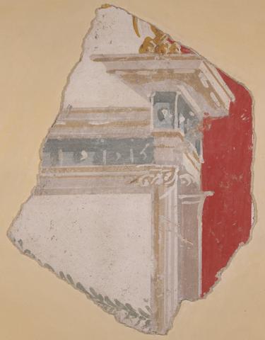 Unknown, Fragment of wall painting showing partial building, ca. 15 B.C.–A.D. 62