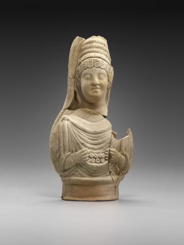 Unknown, Terracotta figurine of female bust, 3rd century A.D.