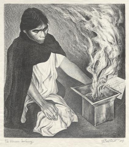 Elizabeth Catlett, Mujer Cocinando (Woman Cooking), 1958