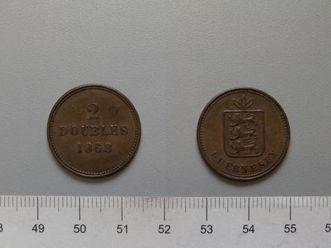 Guernsey, 2 Doubles from Guernsey, 1868