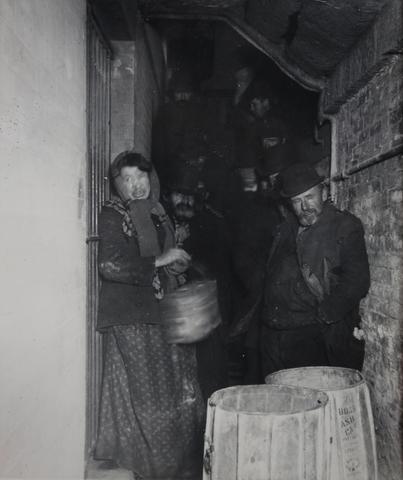 Jacob Riis, Police Station Lodgers Waiting to Be Let In, ca. 1890, printed after 1946