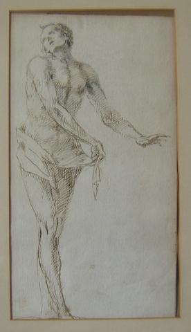 Unknown, A man looking up to the left, 17th century