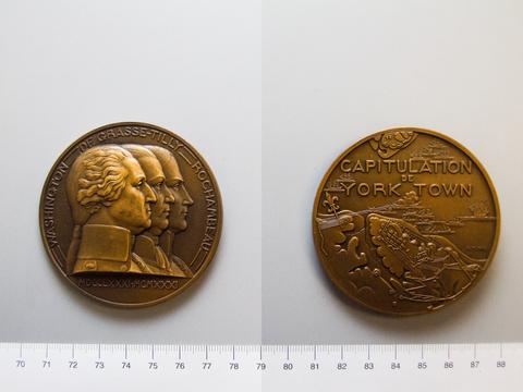 George Washington, Medal of Washington, De Grasse and Rochambeau Commemorating the sesquicentennial of the Battle of Yorktown, 1931