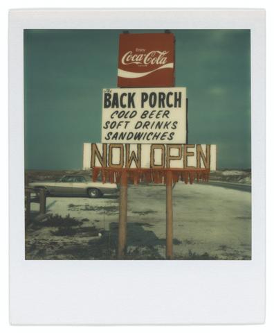 Walker Evans, Untitled [Roadside Advertisement for The Back Porch Restaurant, Destin, Florida], 1974, 08/12