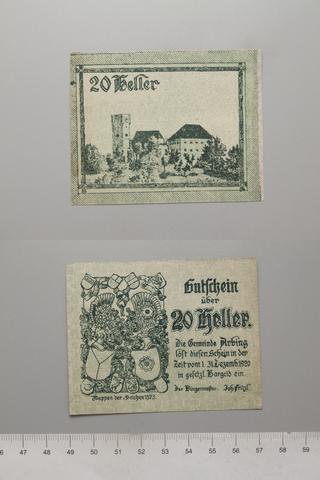Arbing, 20 Heller from Arbing, Notgeld, 1920
