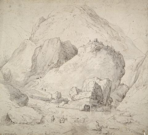 Bonaventura Peeters, Mountainous Landscape with Figure on Horseback in Foreground, n.d.