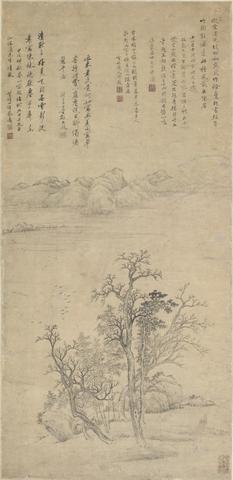 Cai Yuan, Landscape with wintry trees, 1694