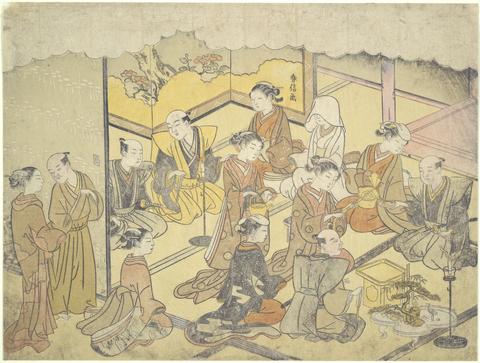 Suzuki Harunobu, The Wedding Sake Cup : The Marriage Ceremonies, 18th century